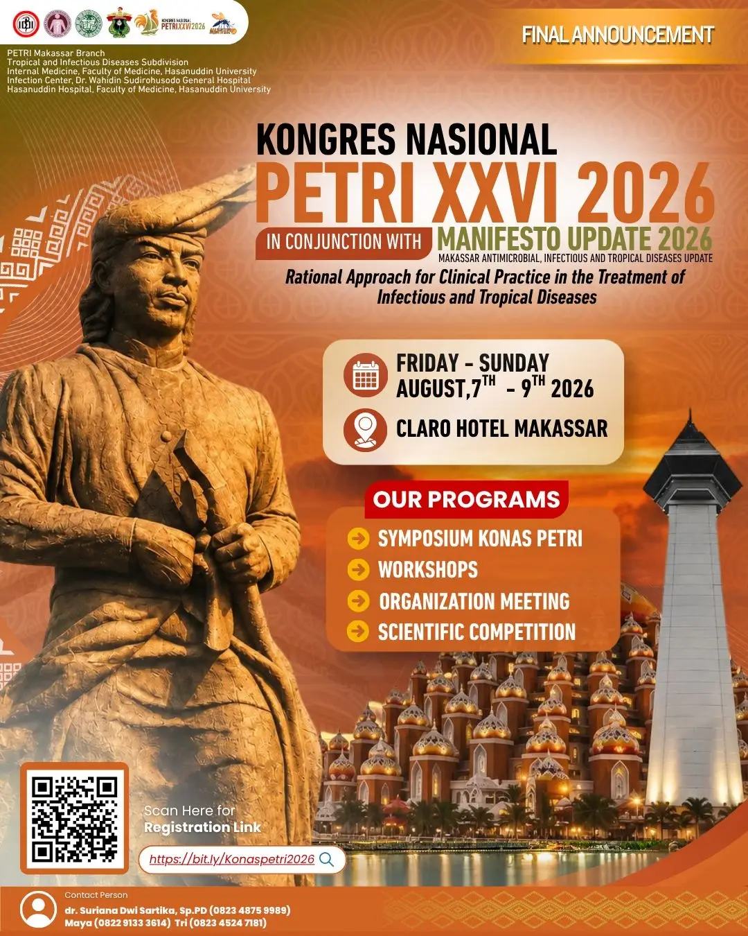 KONGRES NASIONAL PETRI XXVI 2026 ?  In Conjunction with  ? MANIFESTO UPDATE 2026  (Makassar Antimicrobial, Infectious and Tropical Diseases Update)